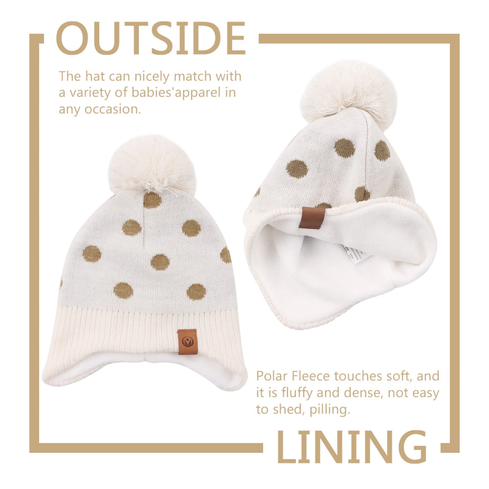 Winter Kids Girls Beanie Scarf Autumn 2025 Toddler Girls Knitted Hat Scarf Winter Warm Bonnet With Pompom new Classic Polka Dot Beanie