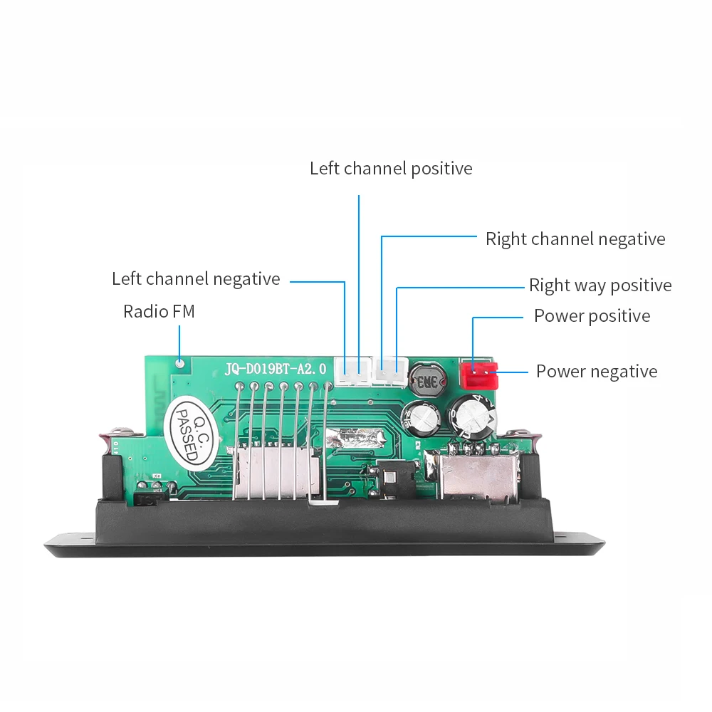 6W Amplifier 5V-32V 12V MP3 Decoder Board Handsfree Bluetooth V5.0 Car MP3 Player USB Recording Module FM AUX Radio For Speaker