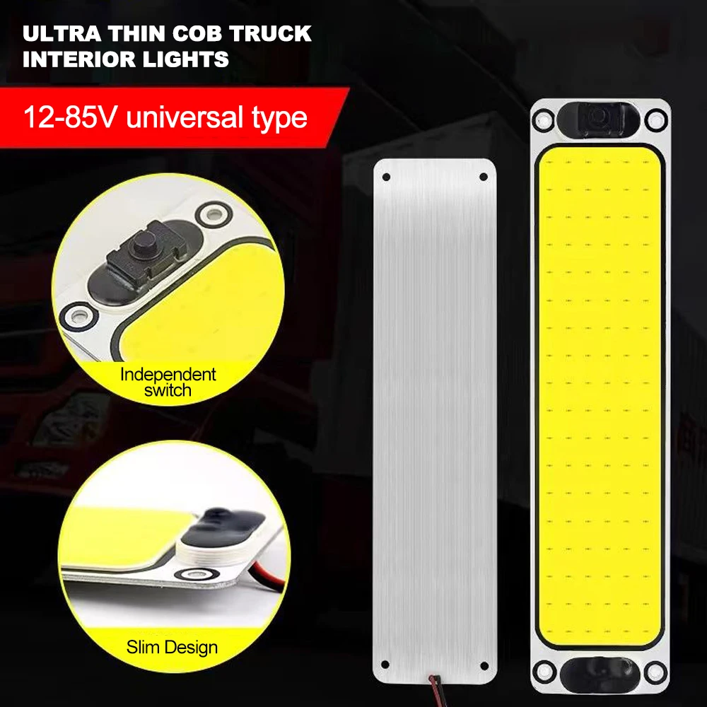 12-24V Car Interior Lighting LED Reading Night Strip Light Interior Light Dome Lamp with On Off Switch for Van Lorry Truck
