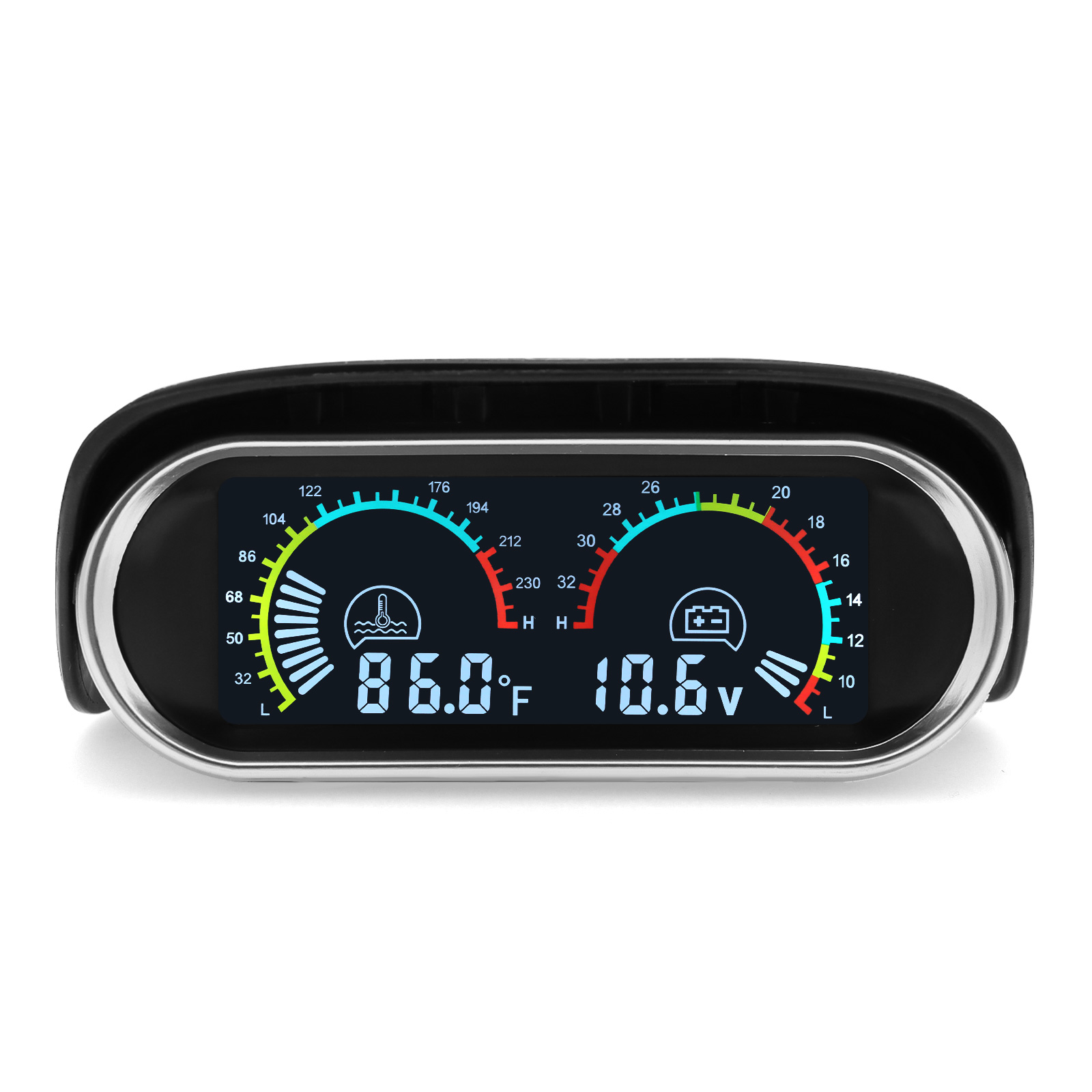 New 12v/24v Auto Car 2 in 1 LCD Digital Display Water Temperature+ Voltmeter+Temp Sensor+Adapter(Optional)Universal for Cars