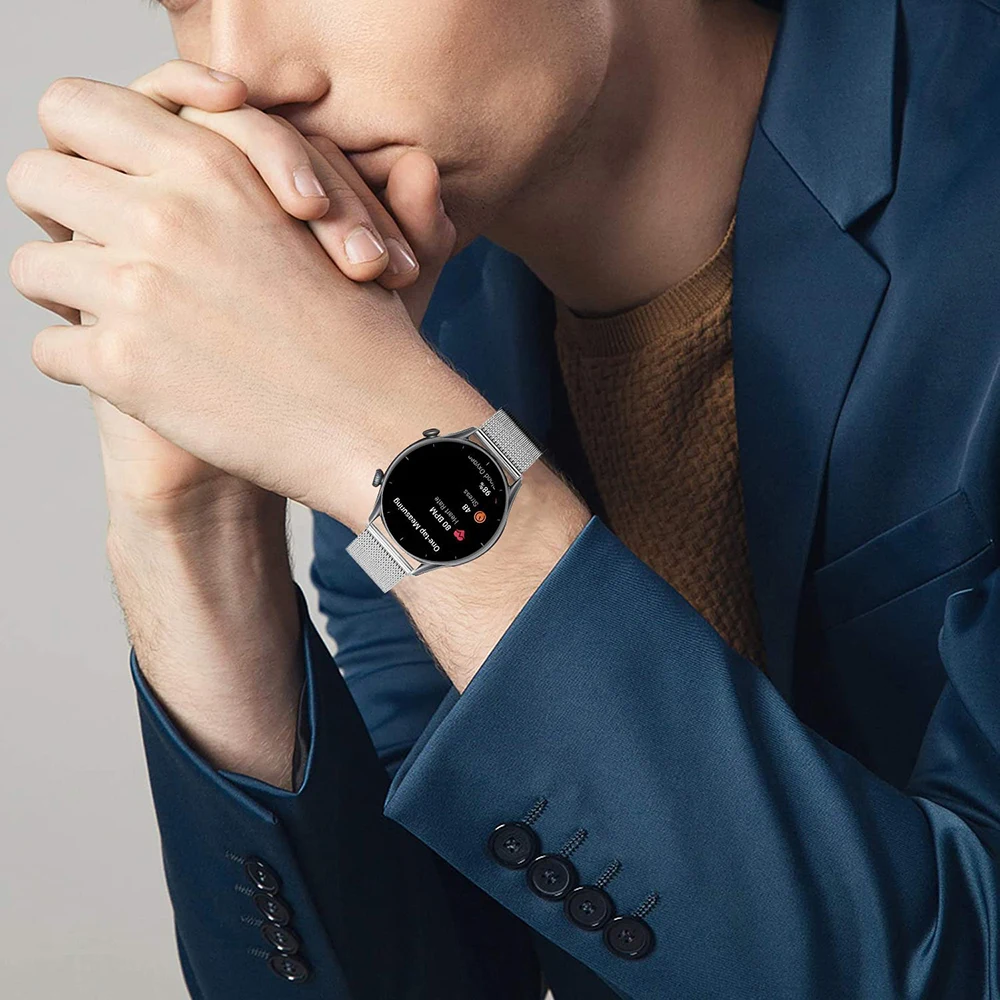 22mm Mesh Watch Band new For Huami Amazfit GTR 4 3 Pro 2 2e Bip 5 ese Bracelet Wrist Strap 2025 Loop For GTR 47mm Pace Stratos Clasp