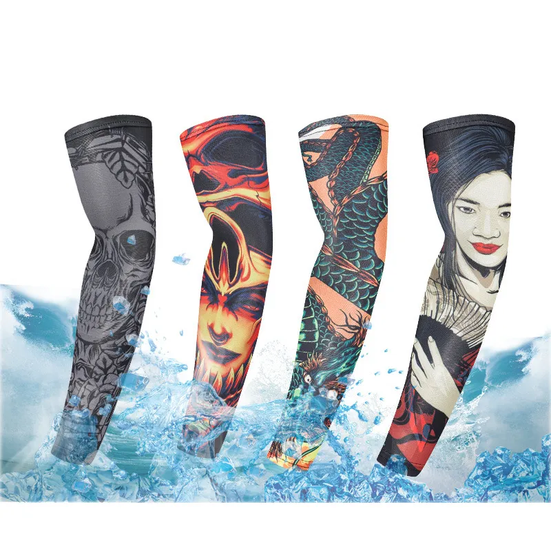 2PCS Breathable UV 2025 Protective Tattoo Arm Sleeve Driving Running Vissen Fietsen Mouwen Basketball Cover new Skull Fishing Arm Sleeves
