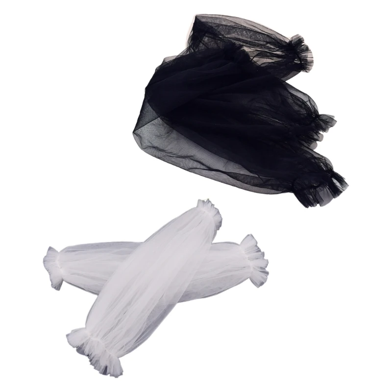 Detachable Bridal 2025 Puff new Sleeves Wedding Removable Long Sleeves White Black Handmade Wedding Bridal Arm Decorations