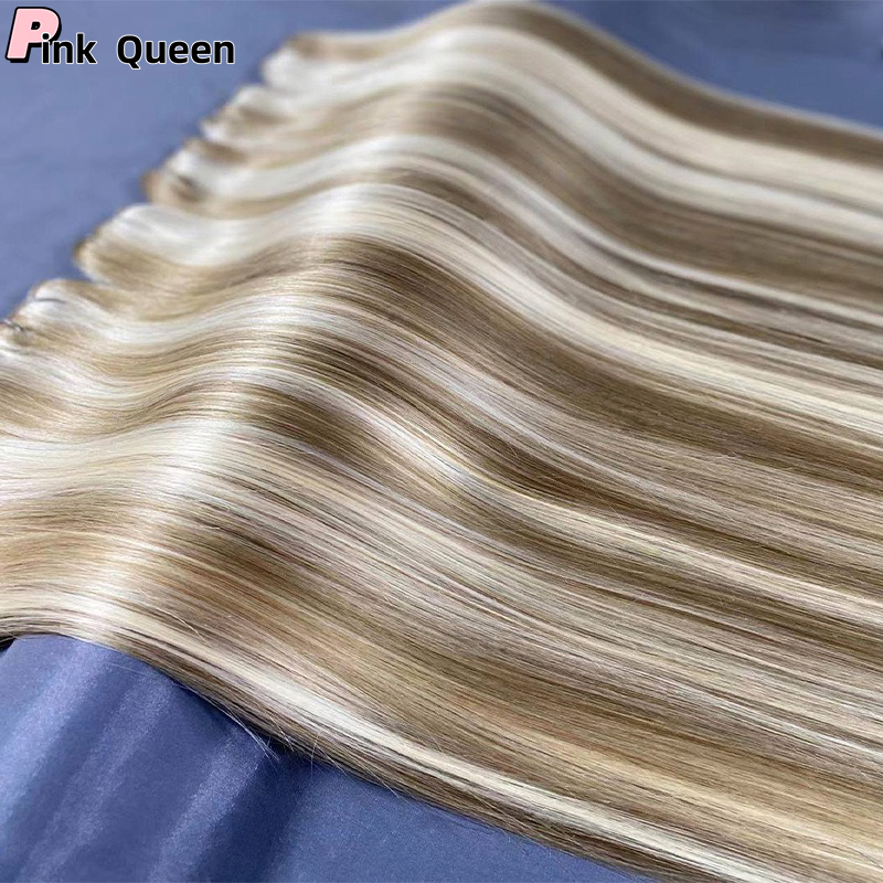 High-end European American Hair extensions Bailin braid second generation hand-woven hair curtain Bundile Human Hair all human hair Fashion color mixi