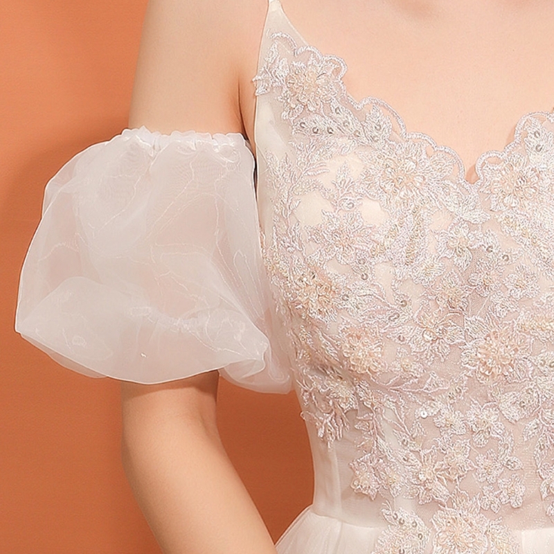 Detachable Bridal Puff Sleeves Wedding Removable Short Sleeves White Handmade Elegant new 2025 Wedding Bridal Arm Decorations