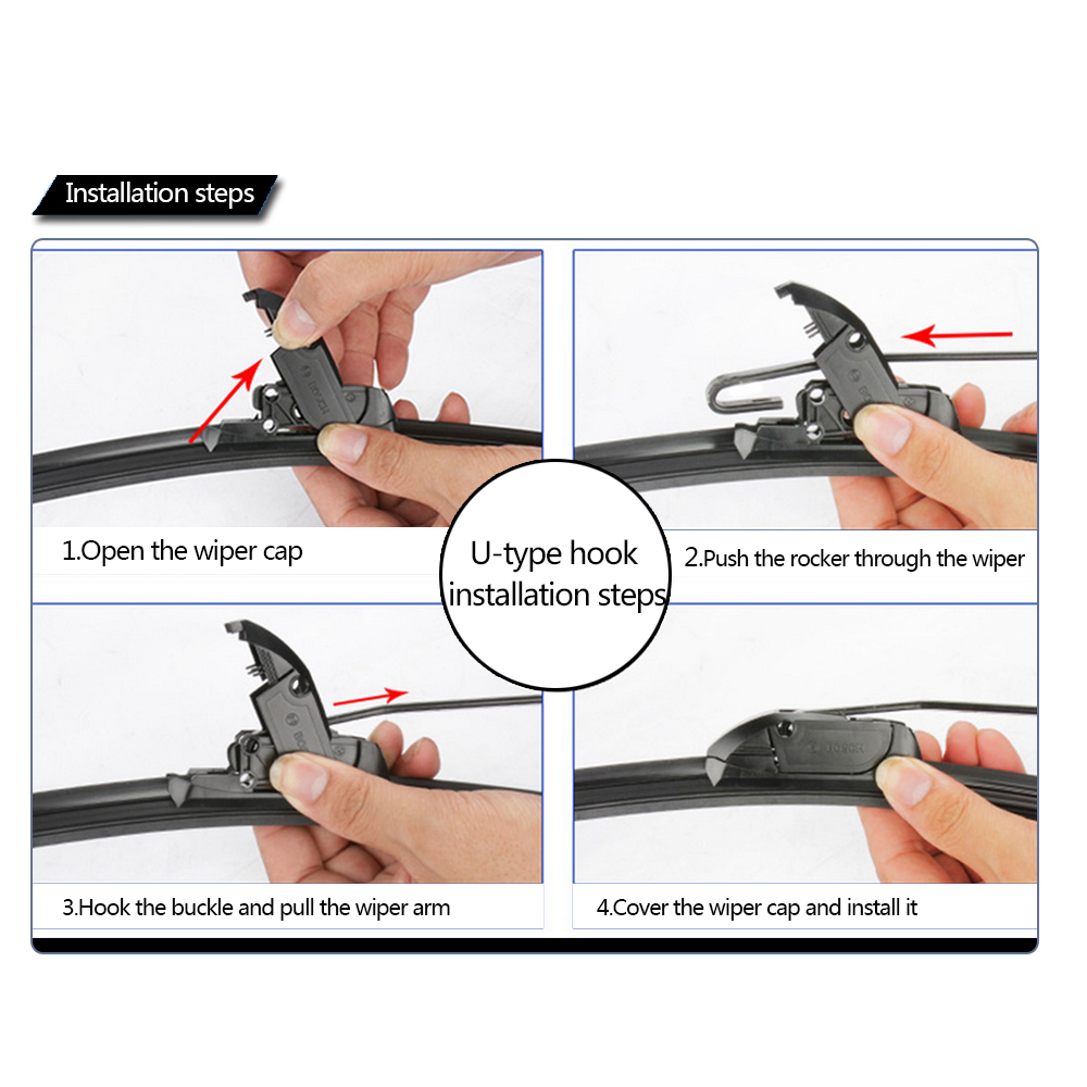 Car Wiper new Blade Front Window Windscreen Windshield Wiper Fit U Hook 2025 Arm Blades Accessories For Infiniti QX56 24"+19" 2011-2014