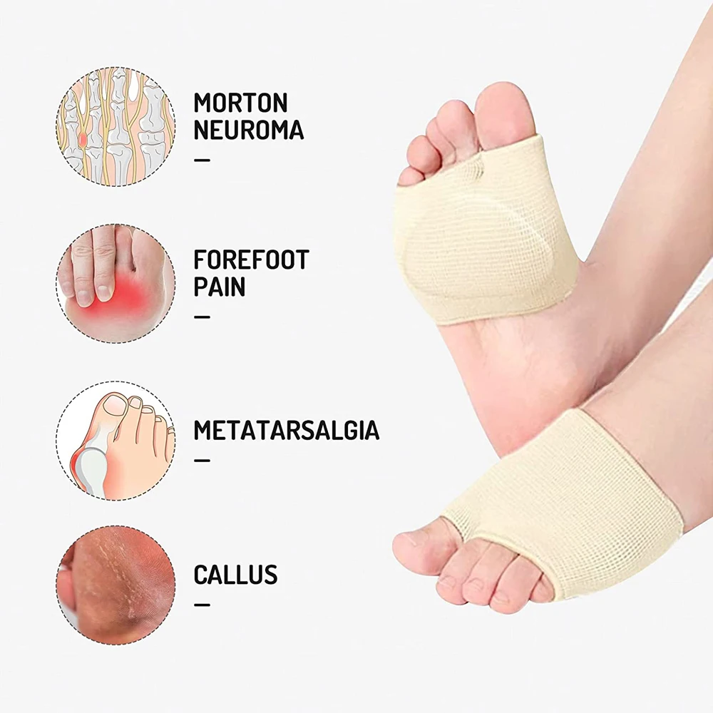 Silicone Insoles for Shoes Men Forefoot Insert Metatarsal Pads for Women Gel Foot Pads Calluses Blisters Pain Relief Half Socks