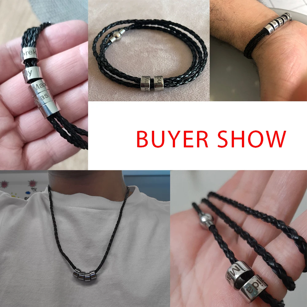 Fishhook Name Personalized Bracelet Leather Custom new Family 2025 Father Mother Day Gift for Woman Men Kid Child Homme Friend Jewelry