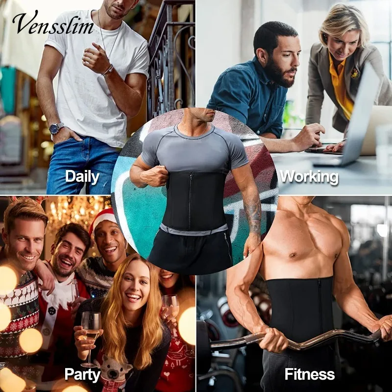 Men Waist Trainer Corsets Tummy Control Shapewear Sport Workout Girdle Slimming Body Shaper Sauna Sweat Belt
