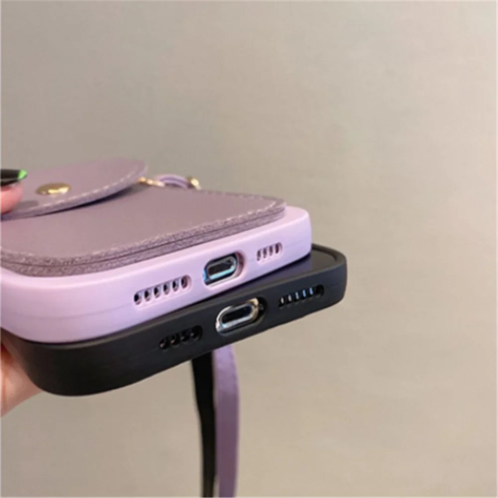 Wallet Leather Crossbody Neckband Lanyard Phone Case new for iPhone 15 14 11 12 13 Pro Max X XS XR 7 8 Plus Card 2025 Holder Cover