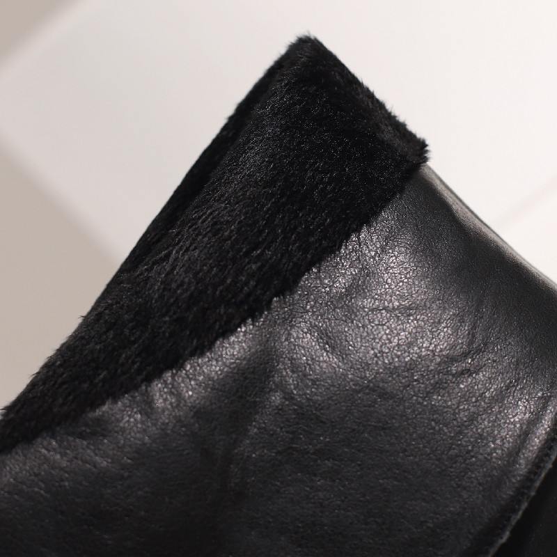 Knee Vintage High Boots Women Black PU Leather Low Heels Buckle Riding Boot Female Winter Shoes Ladies Large Size 48 Brand 72f0