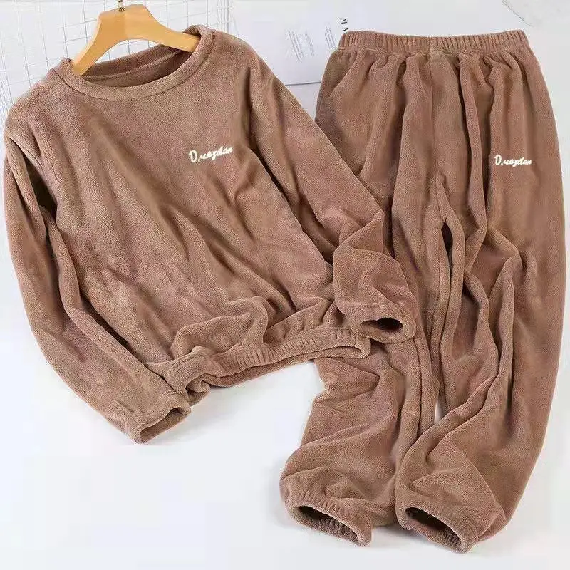 Coral Velvet Warm Pants 2023 New Suit for Men and Women in Winter Warm Plush Loose Housewear Pajamas Sportswear Room Underwear