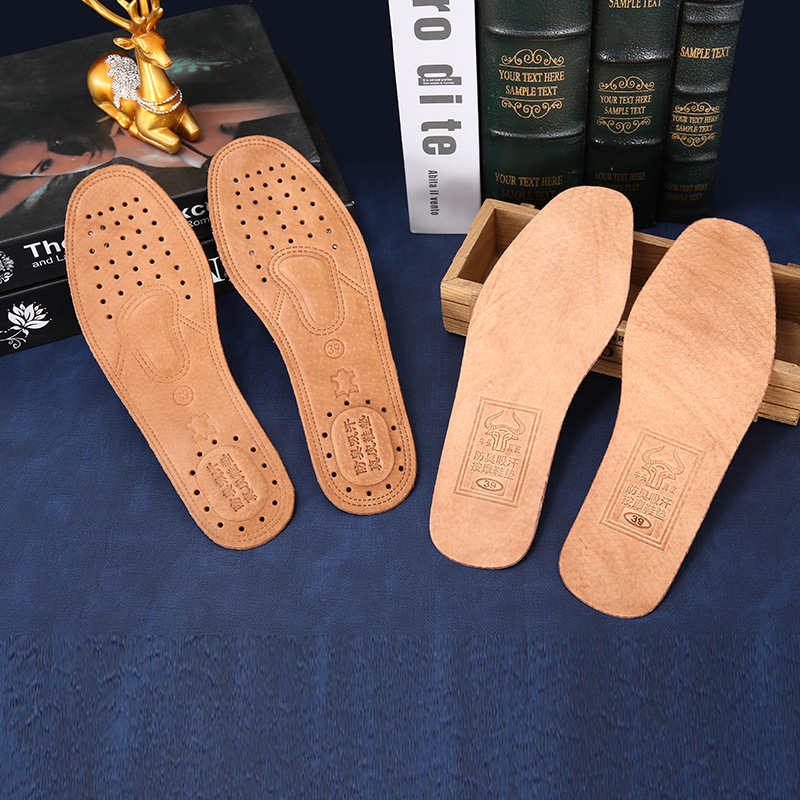 new 1 Pair Ultra Thin Breathable Deodorant Leather Insoles 2025 Large Size 36-45 Absorb Sweat Replacement Inner Soles Shoes Insole Pads