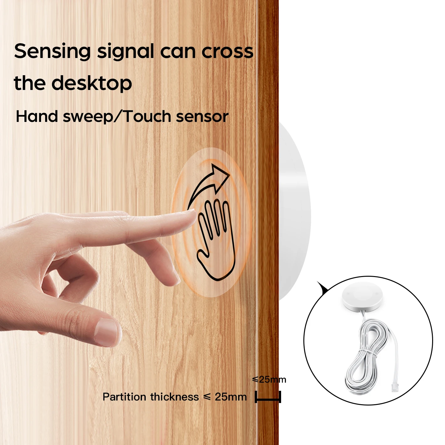 Sweep Dimmer Sensor Penetrating Switch 12V 24V Wood Panel Touch Switch LED Dimmable Touch Sensing Hidden for Wood Lighting