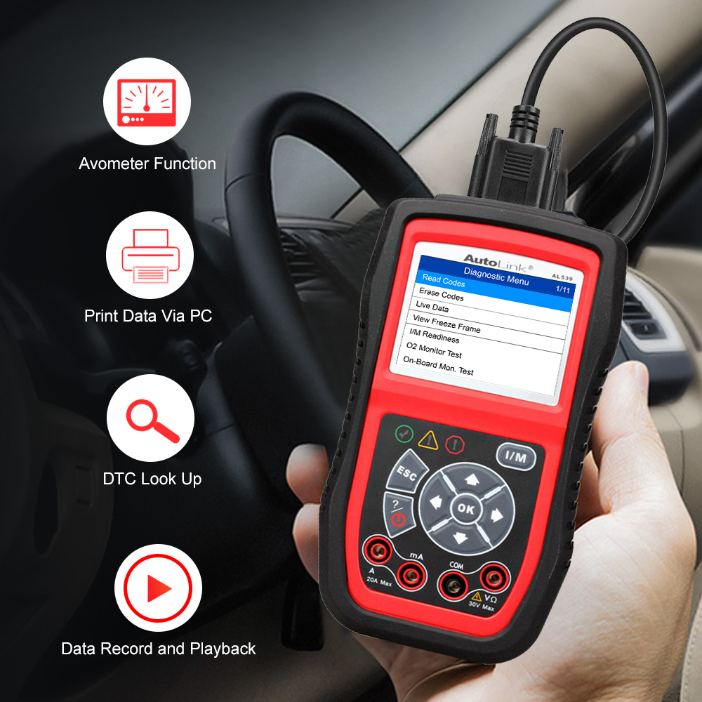 Autel Autolink AL539B OBD2 new Scanner 12V Batter Tester Automotive Analyzer DC AC Avometer 3 2025 in 1 Code Reader PK al539 Free Update