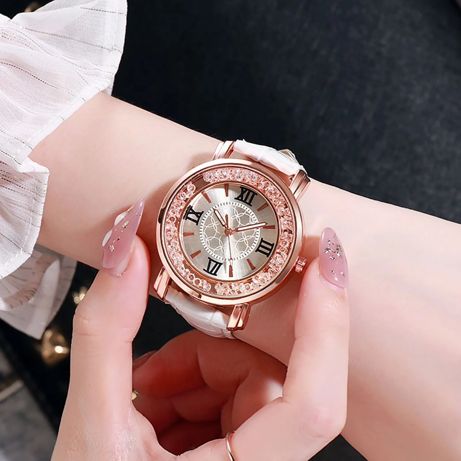 Women Watch Dial Bracelet Watches Set Ladies Leather Band Quartz Wristwatch Women Female Clock Relogio Mujer Hot Montre Femme
