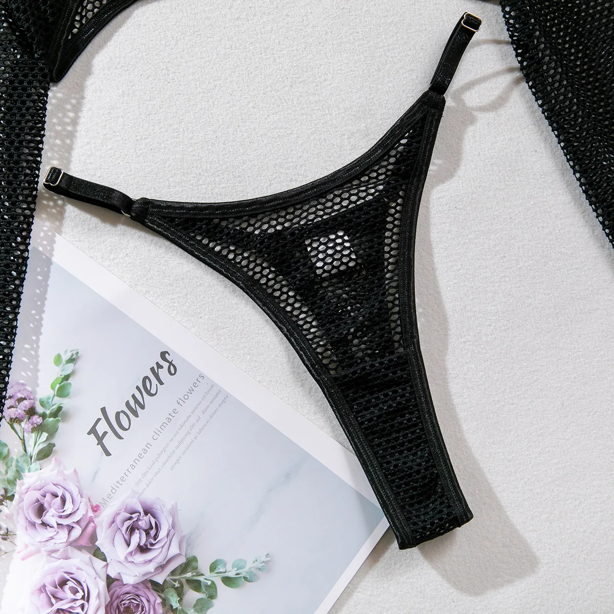MeiKeDai Mesh Transparent Bra Set Women Sexy Erotic Lingerie Sensual Bra + Panty Underwear Sets Cover Up Sex Woman Underwear