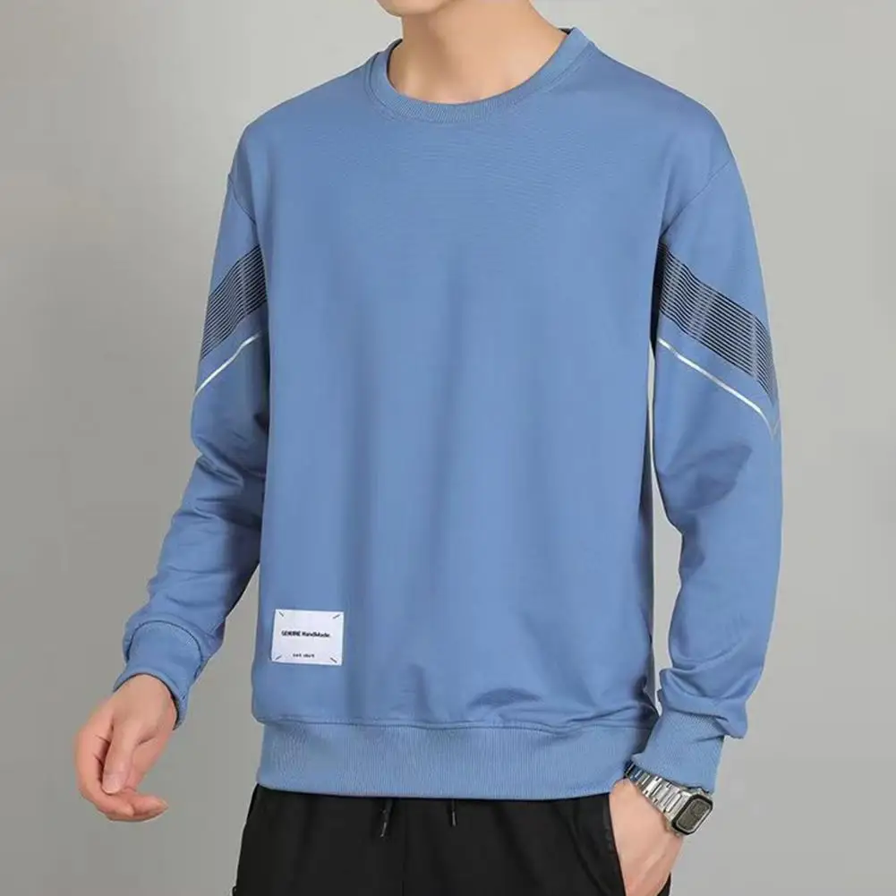 2Pcs/Set Men Autumn Winter Casual Sport Tracksuit O-neck Long Sleeve Sweatshirt Tops Elastic Waist Drawstring Jogger Pants Set