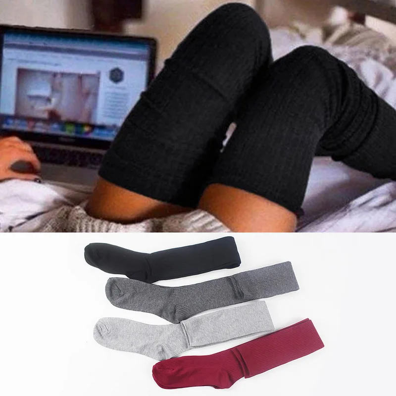 Sexy Socks Sexy Black Soild Long Socks Women Over Knee Thigh High Over The Knee Stockings Lolita Ladies Girls Warm Knee Socks High Socks z241106