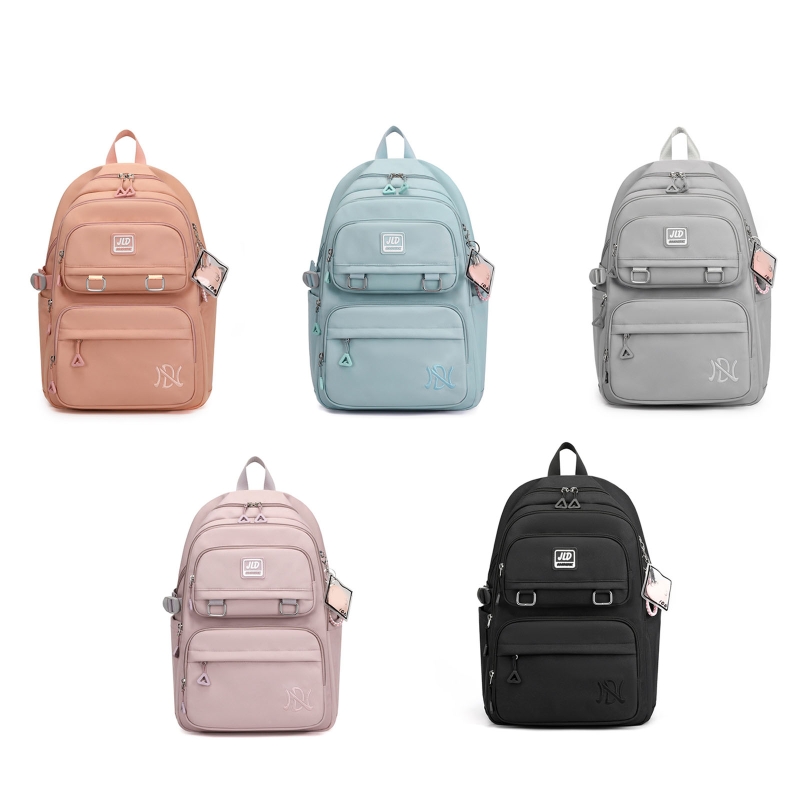 Multi Pocket Nylon Backpack Travel Rucksack Cute Casual Daypack School Bag for Women Student Teenagers
