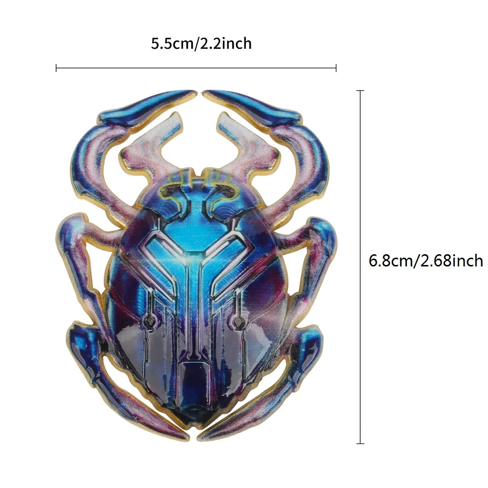 1pcs Blue Metal Beetle Decorate Exquisite Scarab Alloy Made Ornament Halloween Cosplay Prop