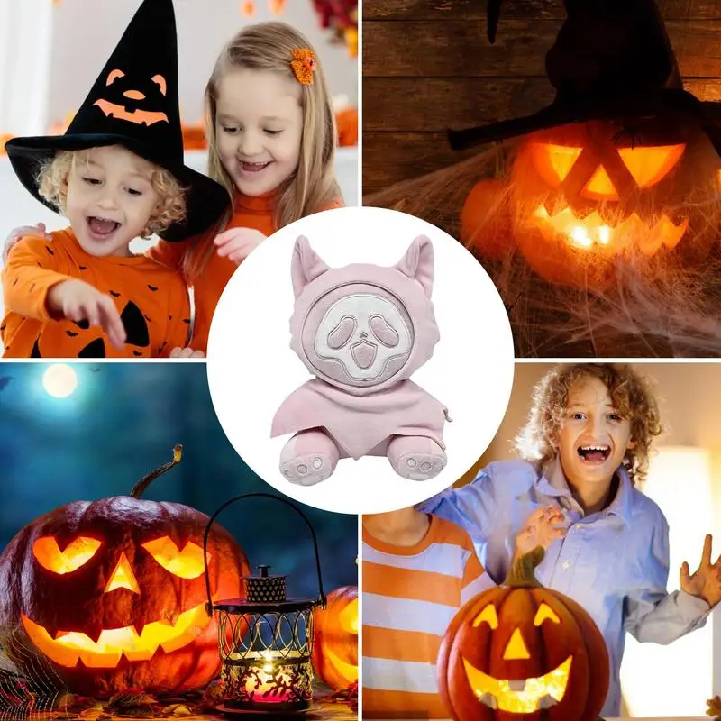 Halloween Ghost Movie Scream Character 23cm Fluorescent Plush Toys Horror Plushie Soft Plush Pillow Halloween Gifts