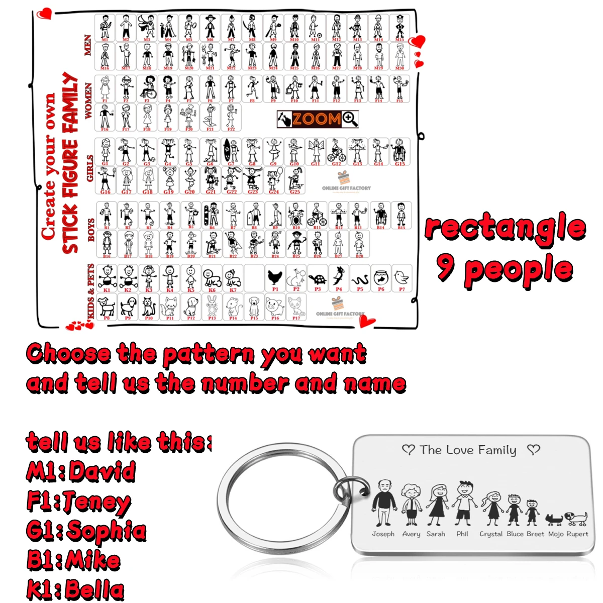 Love Cute Keychain Custom Family Gifts For 2025 Parents Children Present new Keyring Bag Charm Engraved Families Member Gift Key Chain