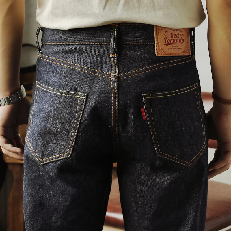 2025 Red Tornado 55501 Relaxed Straight Fit Men's Jeans Raw new Seedge Denim Pants Ameki