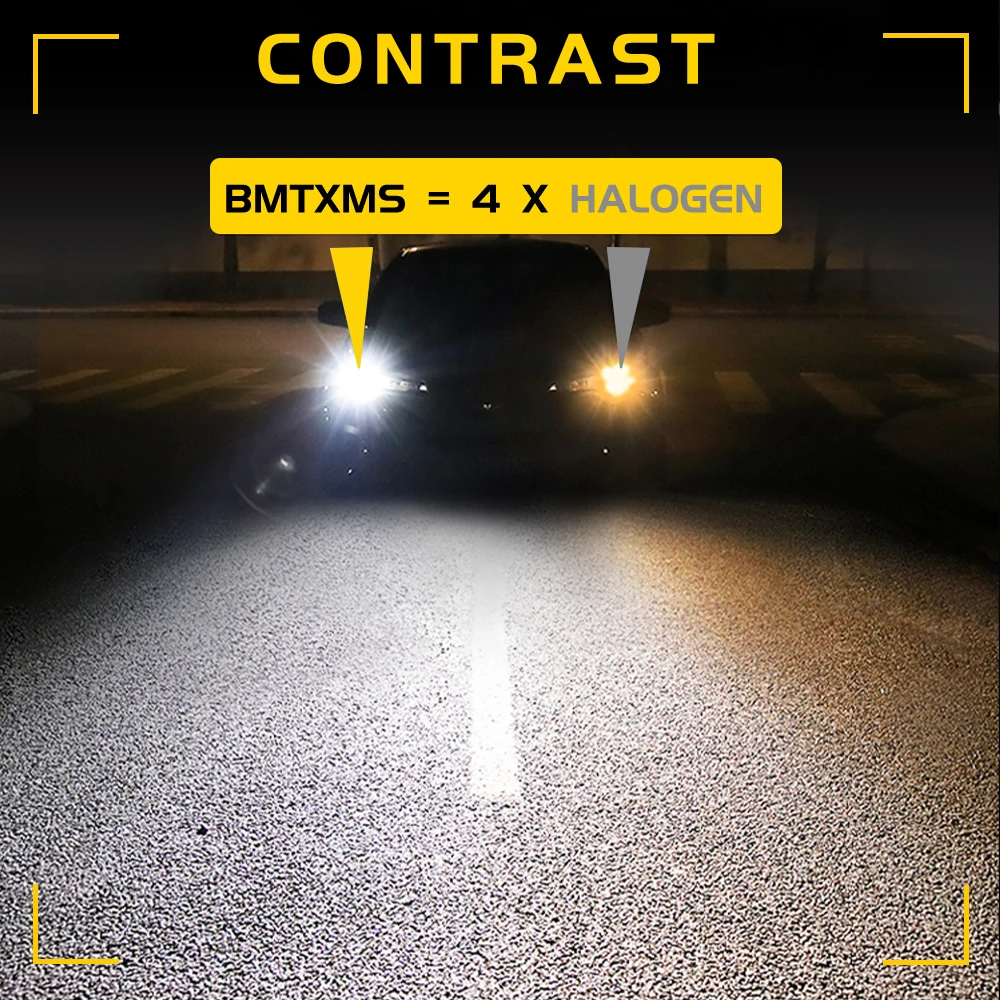 BMTxms 2Pcs 20000LM H1 LED High Power Headlight with Fan Canbus H1 Bulbs Lamp for Car 6500K White 12V