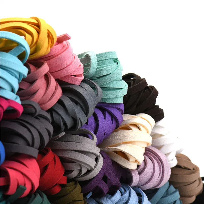5mm 5m/roll Multi-Color Flat Faux Suede new Cord Korean Veet Leathe Rope for DIY Handmade Jewelry 2025 Making Finding Accessories HK040