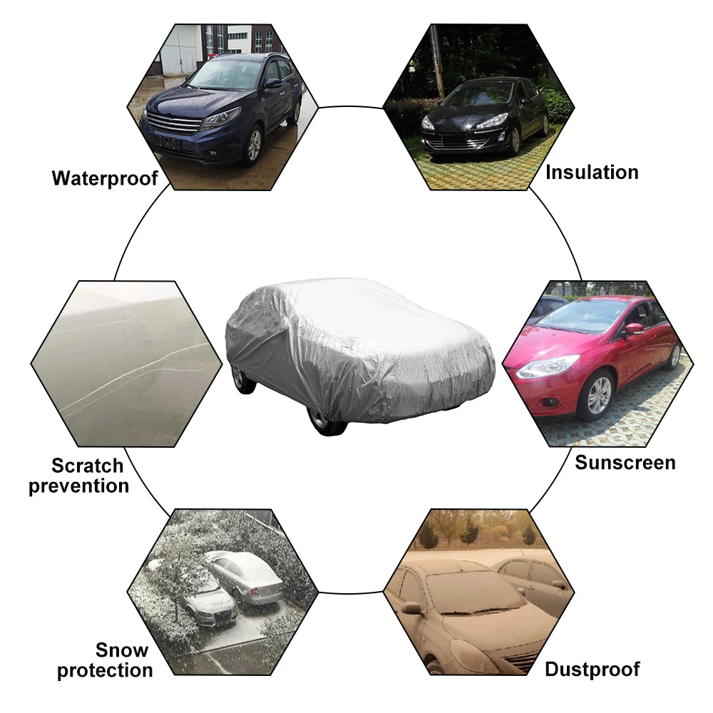 Car Cover Waterproof M Snowproof and UV Proof Universal Easy to Wash for Outdoor Indoor Breathable Auto Cover for Autumn Winter smile