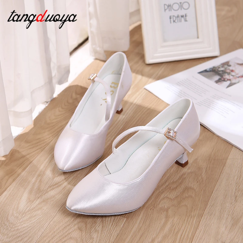 Women New Modern Dance Shoes Girls Standard Dancing Shoes High Heeled Ballroom Latin 2025 new Dance Shoes for Women 5cm Heels