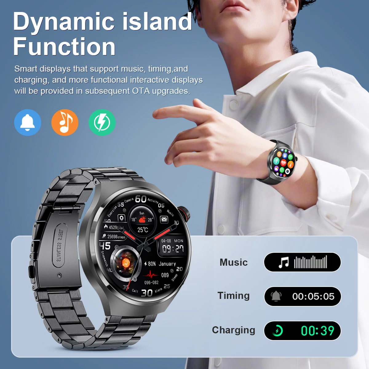 GPS For Huawei Xiaomi NFC Smart Watch Men Watch 4 Pro AMOLED HD Screen Heart Rate Bluetooth Call IP68 Waterproof SmartWatch 2023