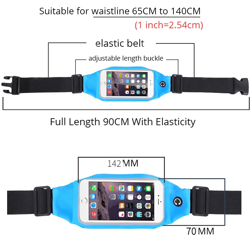 new Cell Phone Belt Running Bag Waist Smartphone Case Waterproof Cover Transparent Pouch Exercise Gym Fanny Pack 2025 For Phone Sport