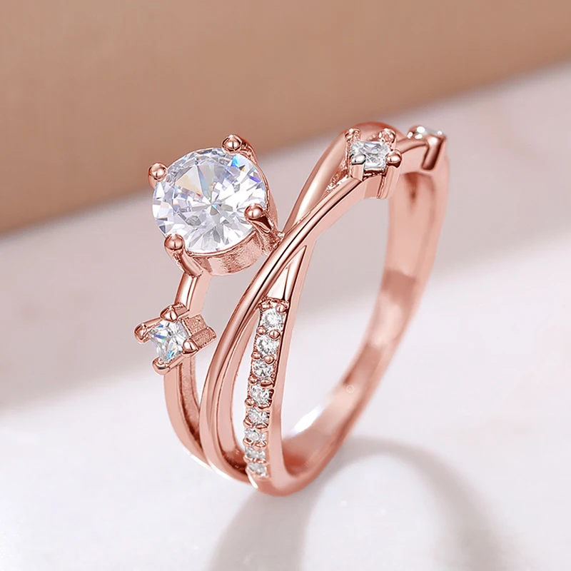 Huitan Trendy Women Rings 2023 New Wedding Accessories Dazzling Cubic 2025 Zirconia Temperament Elegant Female new Engagement Jewelry