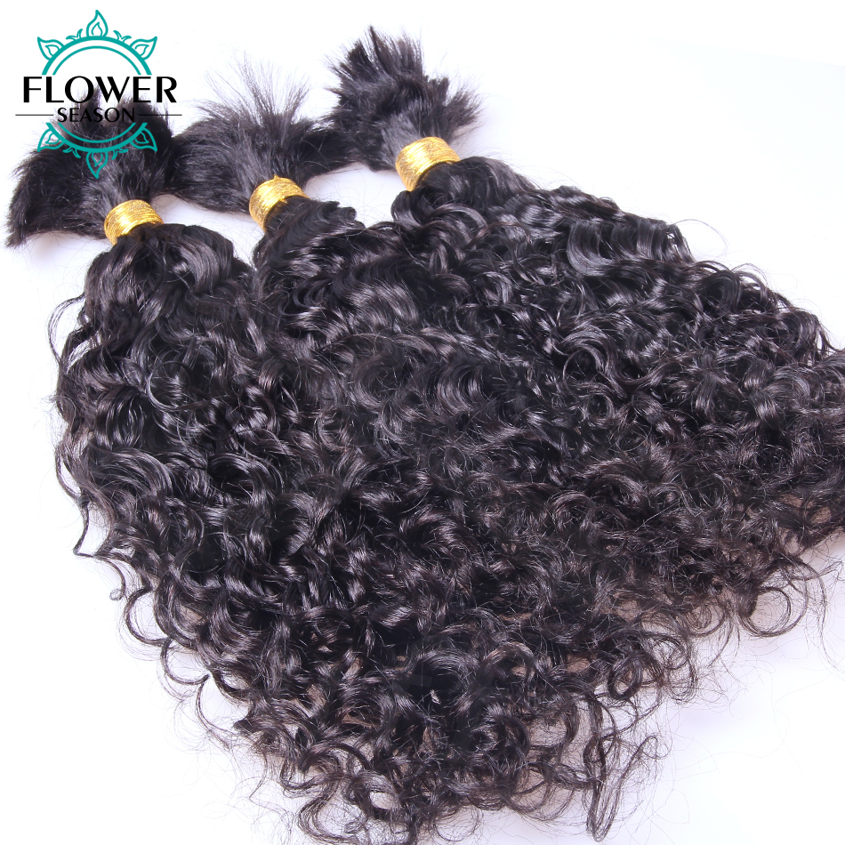 Bulk Human Hair For Braiding Curly Hair Wholesale For Boho Braids Double Drawn Full End 1/3 Bulk Hair Bundles Extensions No Weft