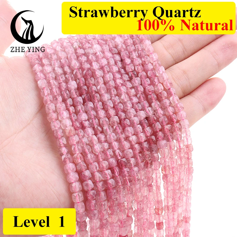 Zhe Ying 4mm Square Amazonite Stone Natural Faceted Lilac Epidote Beads for Jewelry Making Diy Jewelry Supply 85pcs/lot