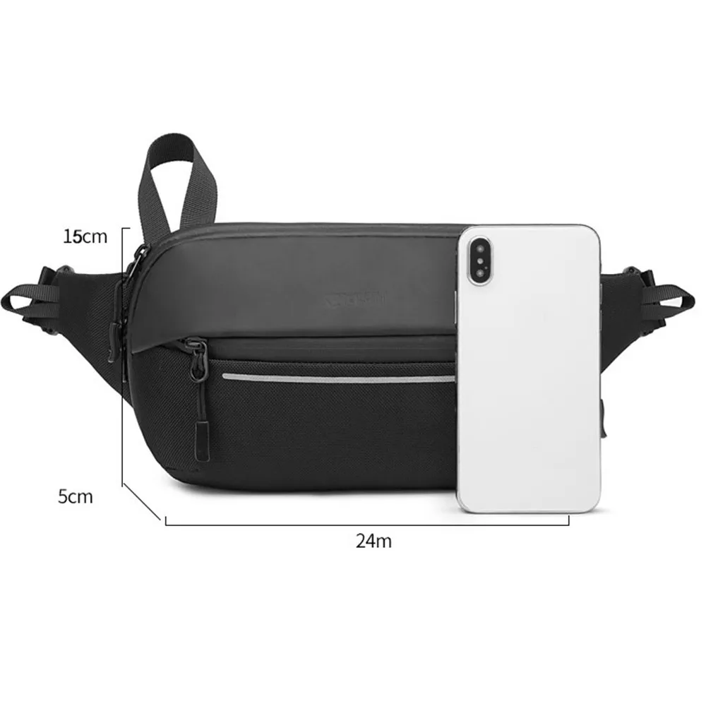 New Waterproof Men's Fanny Pack Multi-functional Chest Bag Simple Fashionable Shoulder Bag Sports Expandable Messenger Bag