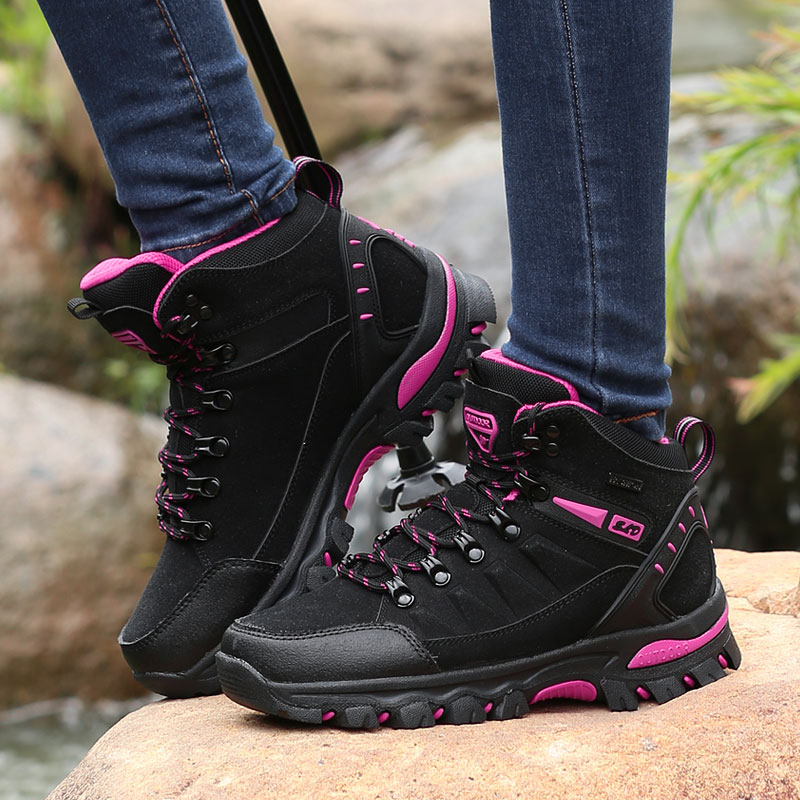 Outdoor Camping Hiking Shoes Ladies Work Shoes Sports Leisure Hiking Shoes Ladies Non-slip Cushioning Walking Boots Women Boots