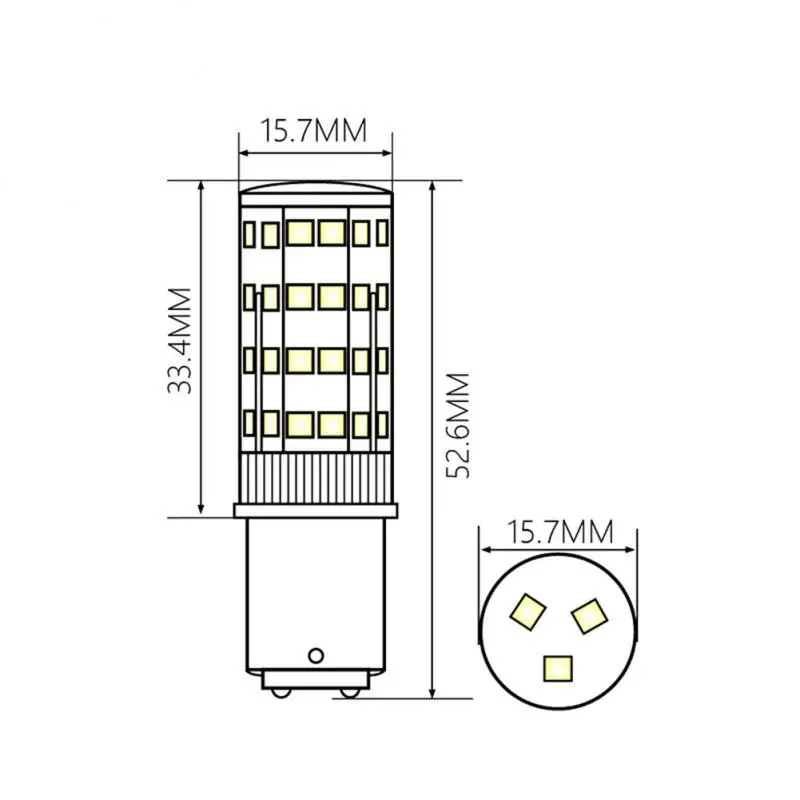 Ba15d Double Contact Bulb Led Lights 220V 51LEDs Super Bright For Sewing Machine Pfaff Singer Privilege Bernina For Room Home