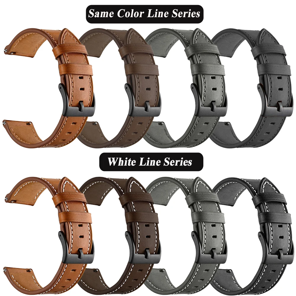 22 20mm Leather Bracelet For Amazfit GTR 3 Pro Strap For Xiaomi Amazfit GTS GTR2/GTR 2e/GTR 4/3/GTR 42 47mm Watchbands Accessory