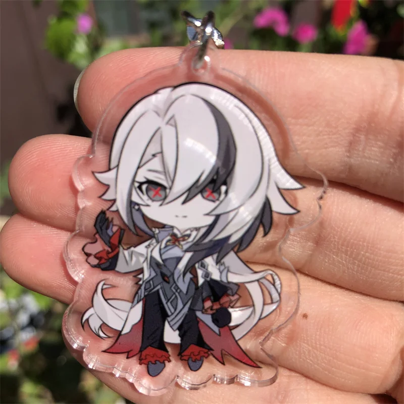 Genshin Impact Neuvillette Wriothesley Lyney Keychain Anime Game Accessories Backpack Pendant Prop Badge