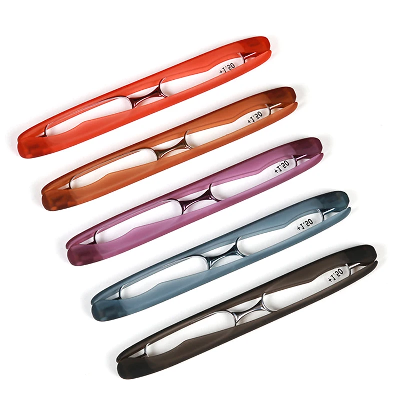 Wholesale 5 Colors PODREADER Men's Portable 360 Rotating Mini Reading Glasses Women Small Foldable Pocket Presbyopia Eyeglasses