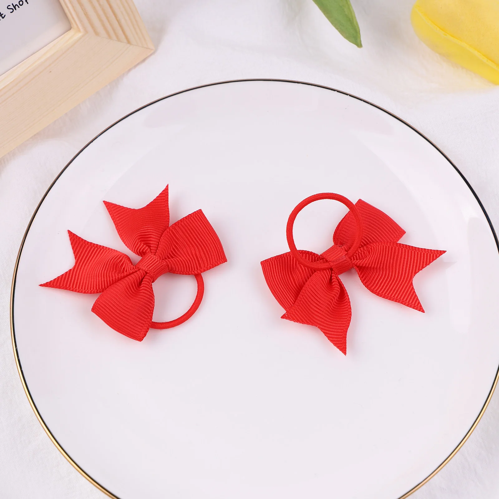 Elastic Hair Cute 20Pcs/Set Bands For Girls Baby Lovely Rubber Bands Ponytail Holder Hair Tie Children Kids Accessories For Hair smile