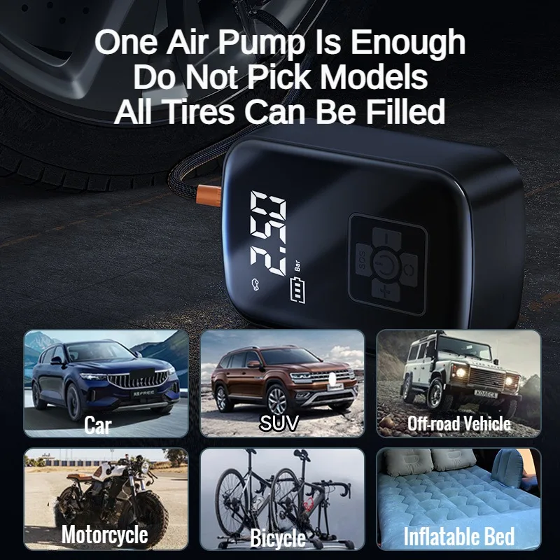 Wireless/Wired Car Air Compressor Air Pump Electric Tire Inflator Pump for Motorcycle Bicycle Boat AUTO Tyre Balls Inflatable