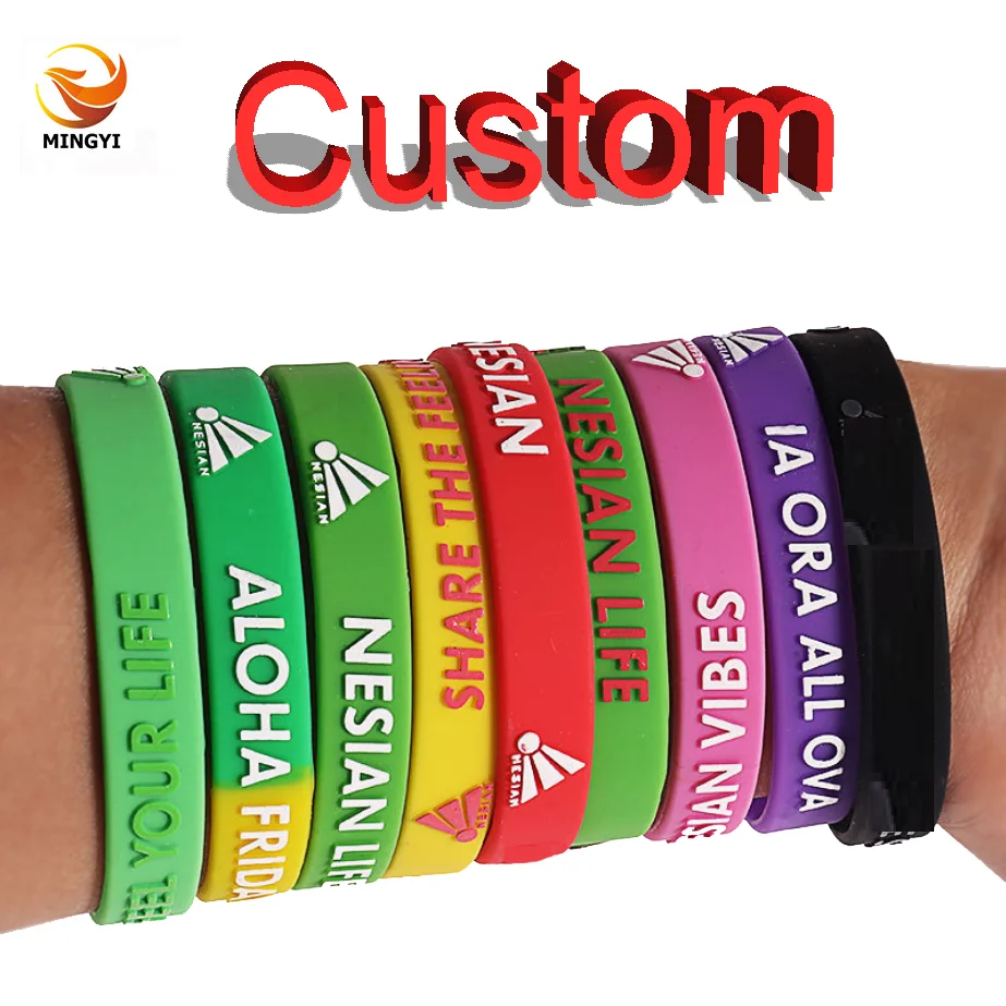 100PCS Customized Silicone Bracelets Custom Wristband 2025 Personalized Band new with Text For Game, Events