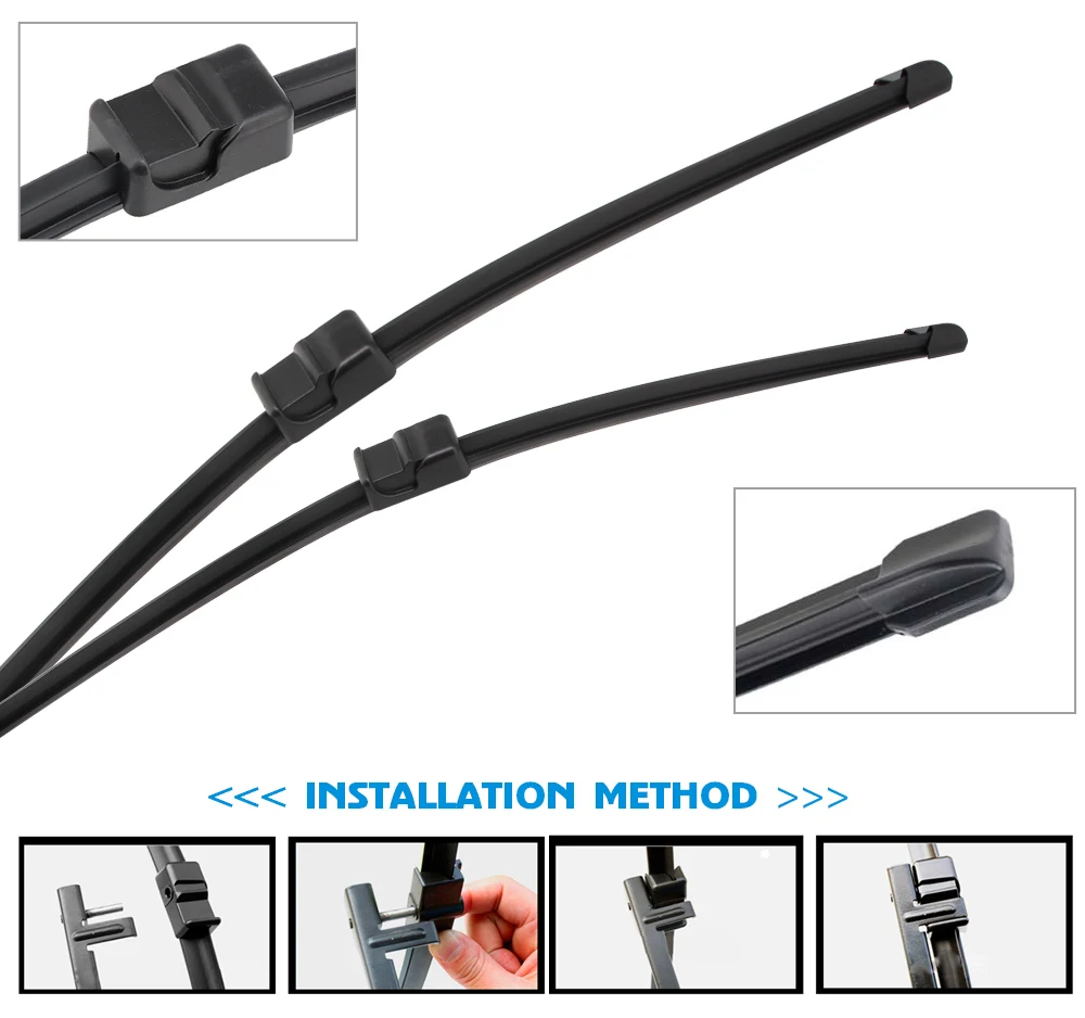 Front Blade Car Wiper Window Windscreen Windshield Wipers Blades Arm Auto Accessories For Touran 24"+19" 2006-2008 smile 24"+19"
