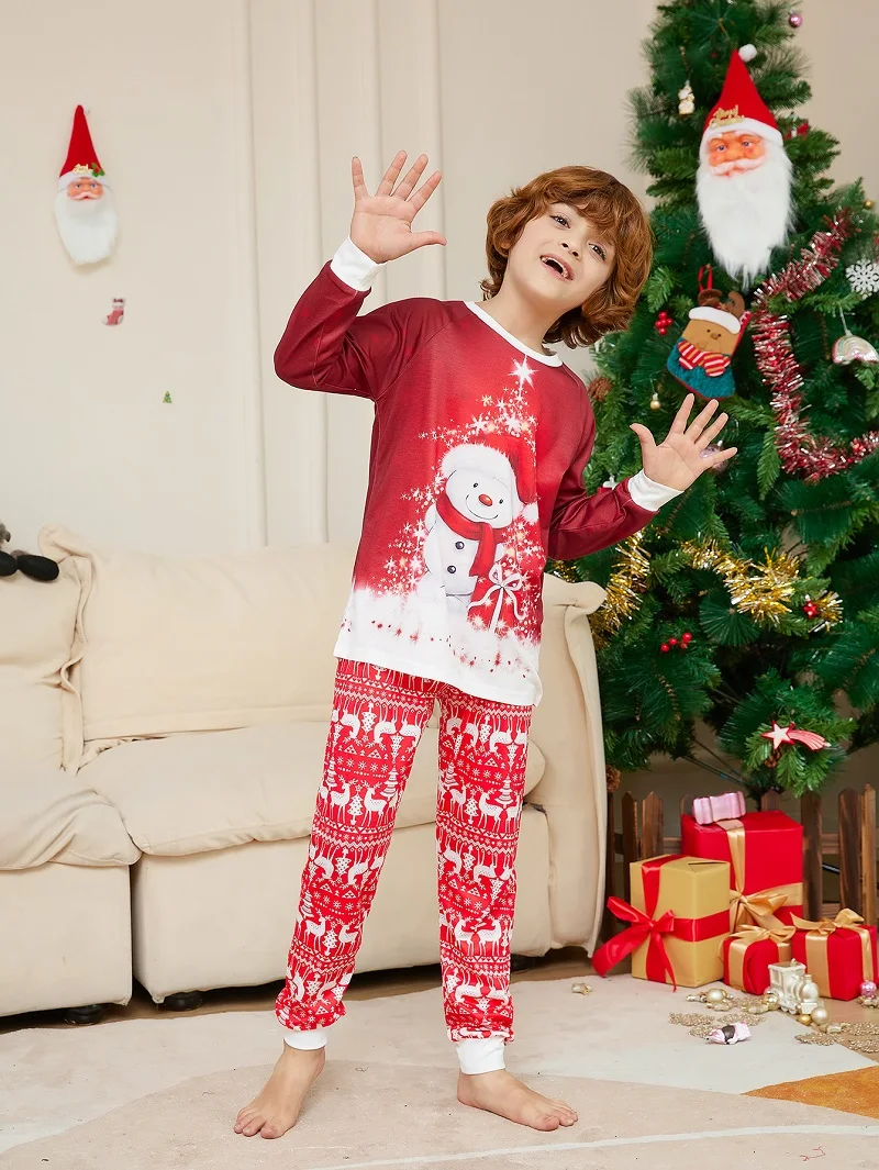 Family Matching Christmas Pajamas Sets Print Tops+Pants 2 PCS Adult And Kids Pyjamas Xmas Sleepwear Baby Boys Girls Jumpsuit