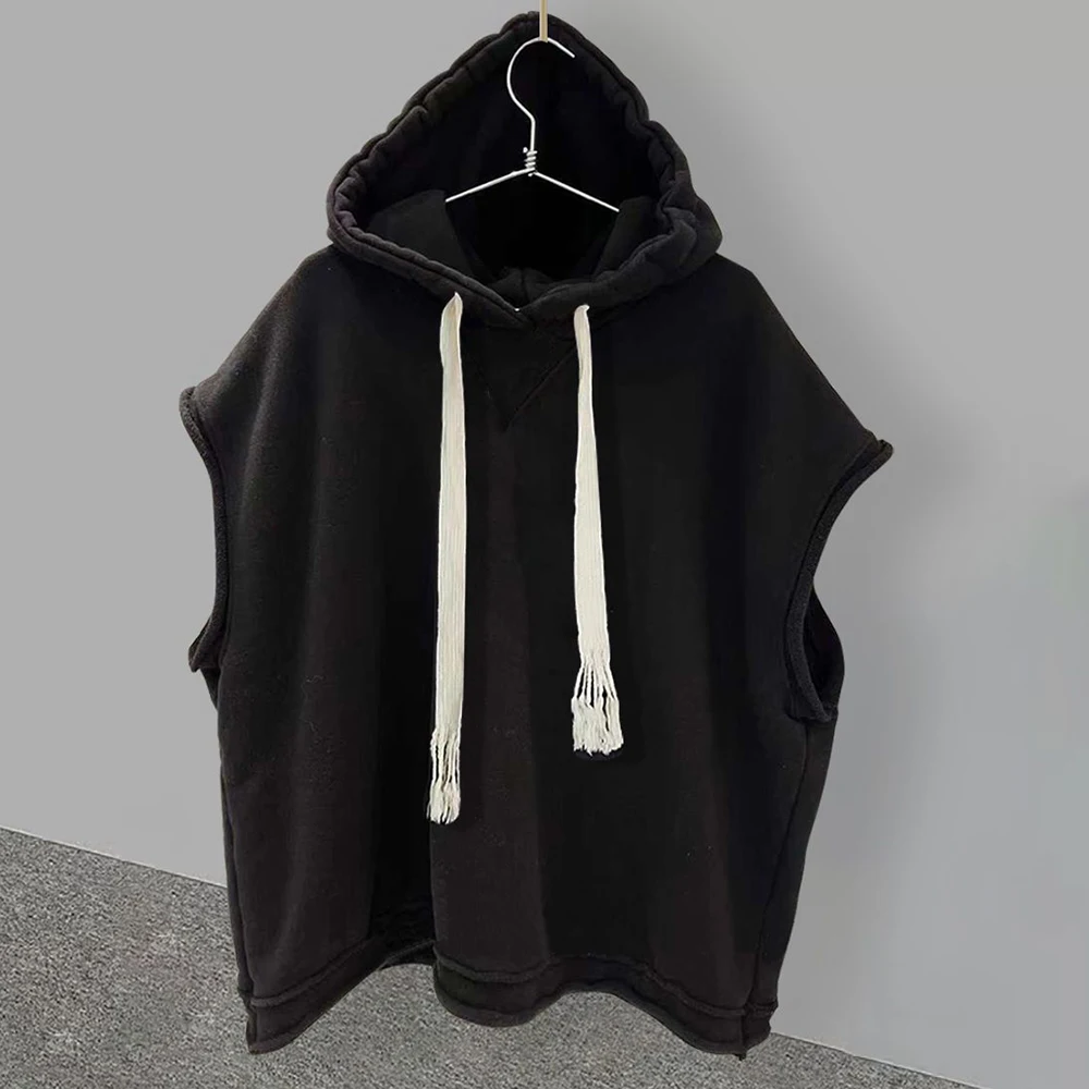 Casual Sports Shorts Suit 2025 Men's Summer Solid Color Hooded Vest Letter Printing Straight Five-point new Pants Loose and Versatile