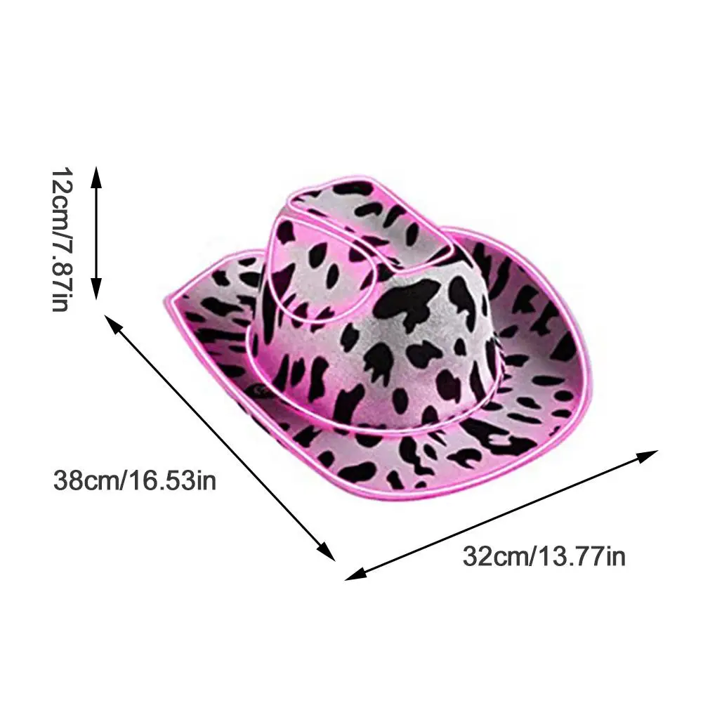 2023 Pink Cowgirl Hat Luminous Led Western Cowboy Hat For Bachelorette Party Country Wedding Glow In The Bridal Party Hat